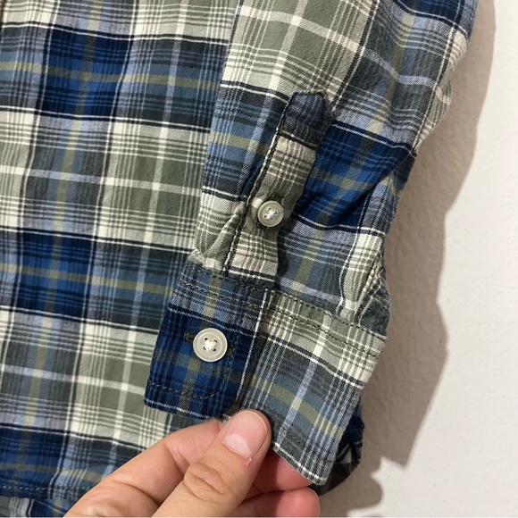GAP Toddler Plaid Dress Button Down Shirt in Blue and Green size 4T - Picture 4 of 5